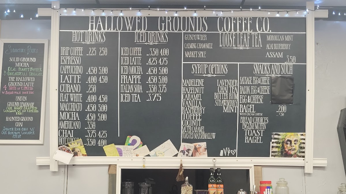 Hallowed Grounds Coffee Co. Photo Menu 2