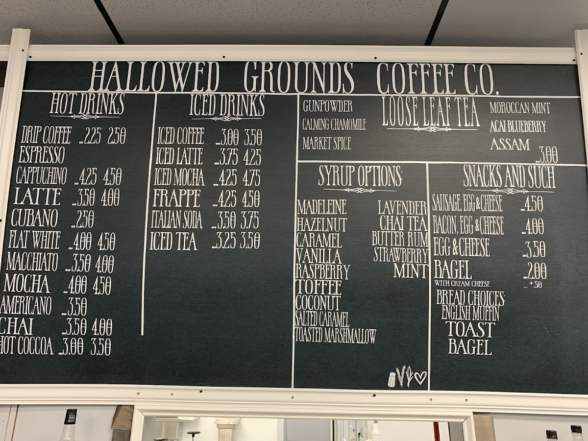 Hallowed Grounds Coffee Co. Photo Menu 3