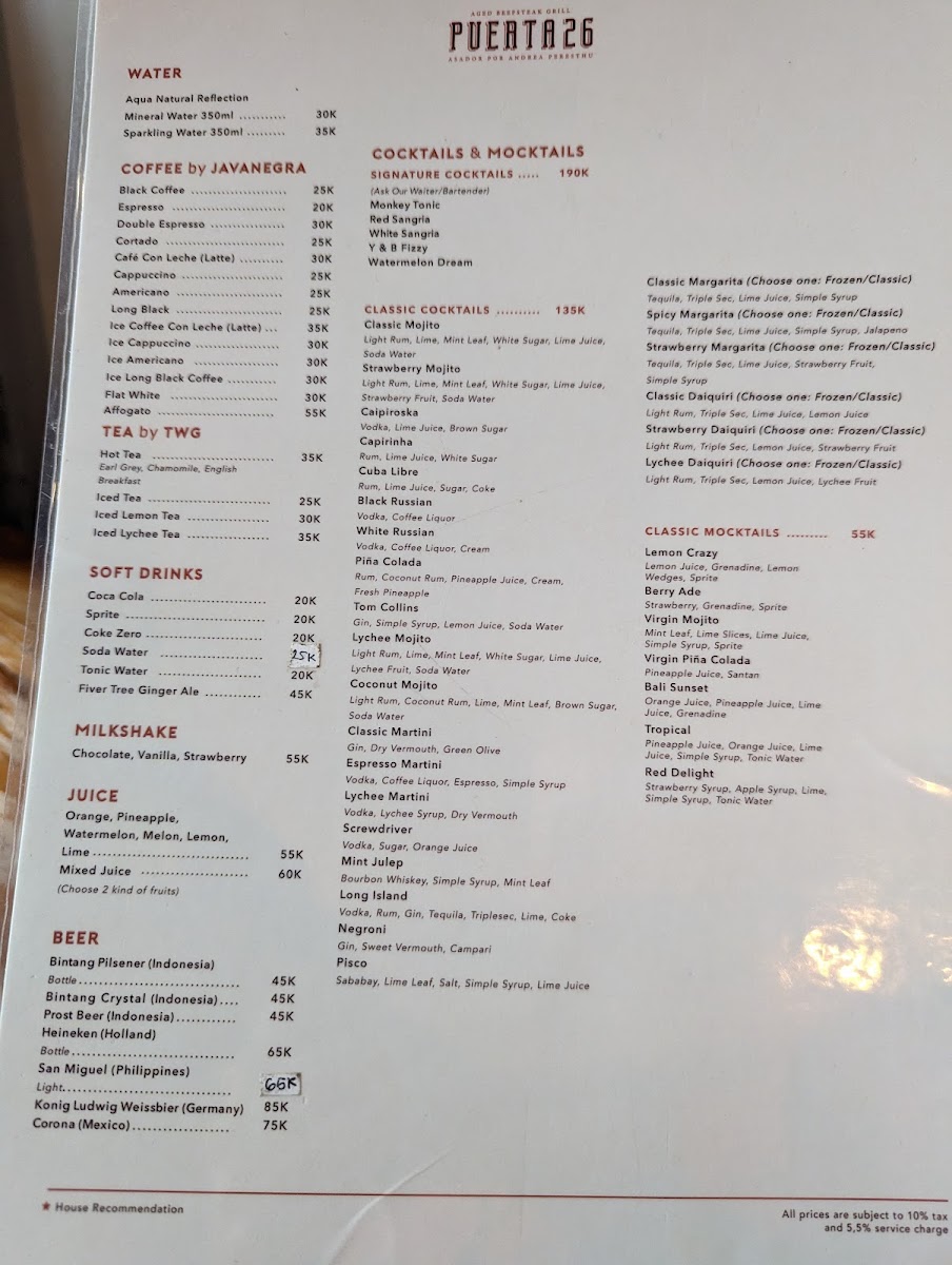 Puerta Steakhouse by Javanegra Photo Menu 7