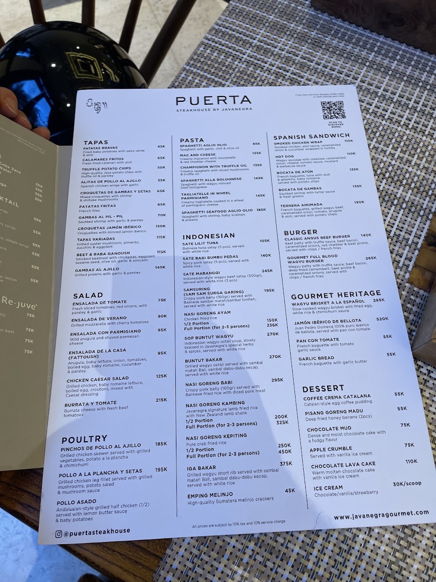 Puerta Steakhouse by Javanegra Photo Menu 8