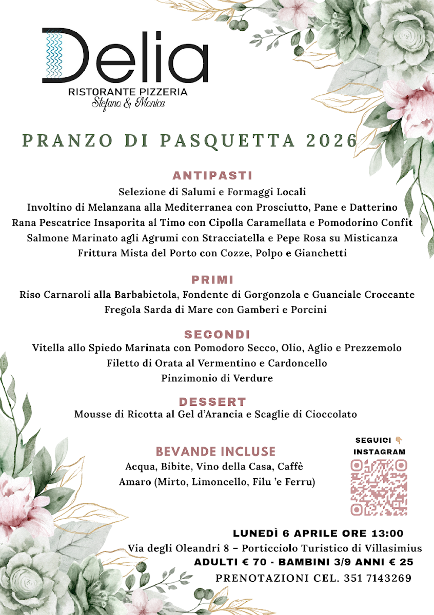 DELIA RISTORANTE PIZZERIA VILLASIMIUS Photo Menu 4