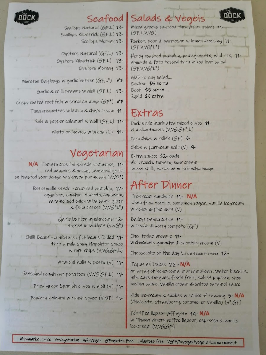 The Dock Hervey Bay - Tapas Bar & Restaurant Photo Menu 10