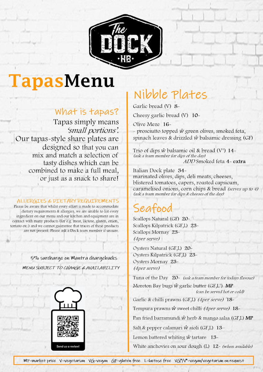The Dock Hervey Bay - Tapas Bar & Restaurant Photo Menu 2