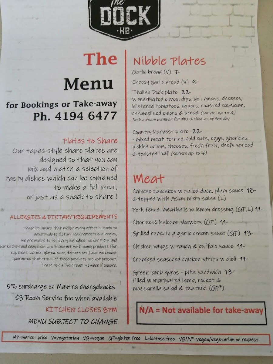 The Dock Hervey Bay - Tapas Bar & Restaurant Photo Menu 5
