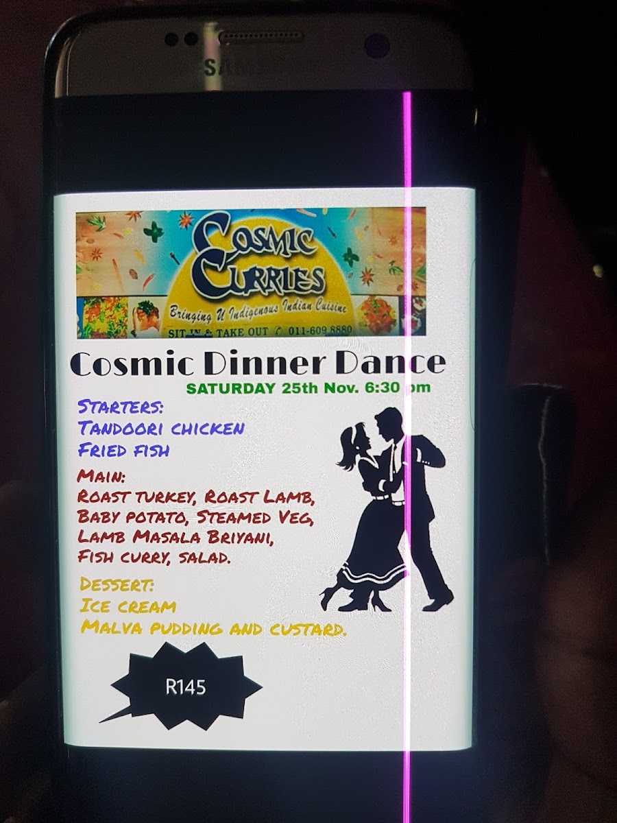 Cosmic Curries Photo Menu 1