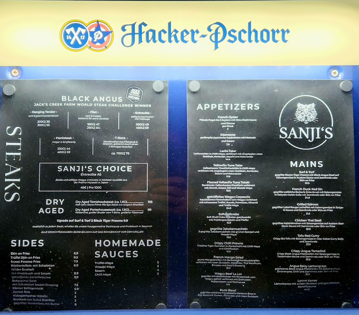 SANJI'S Steak, Grill & Bar Photo Menu 2