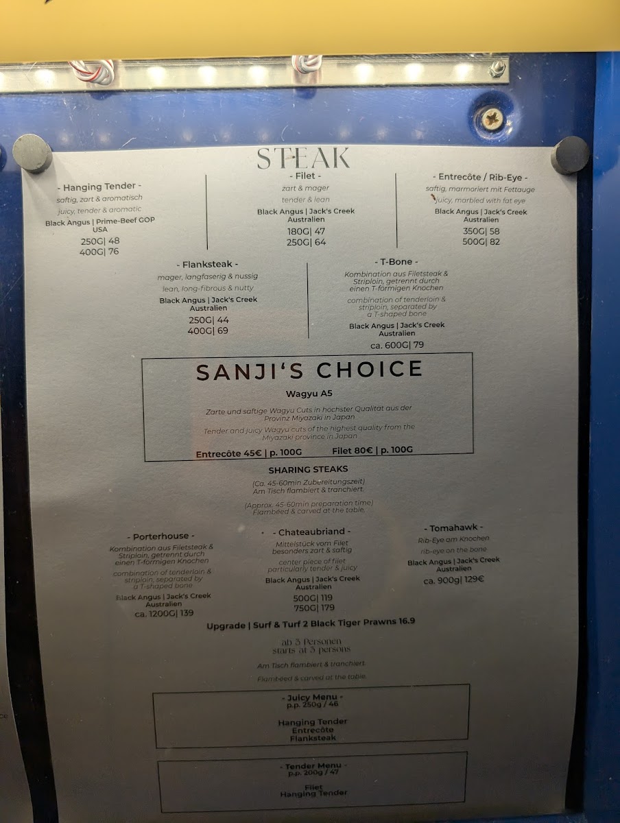 SANJI'S Steak, Grill & Bar Photo Menu 4