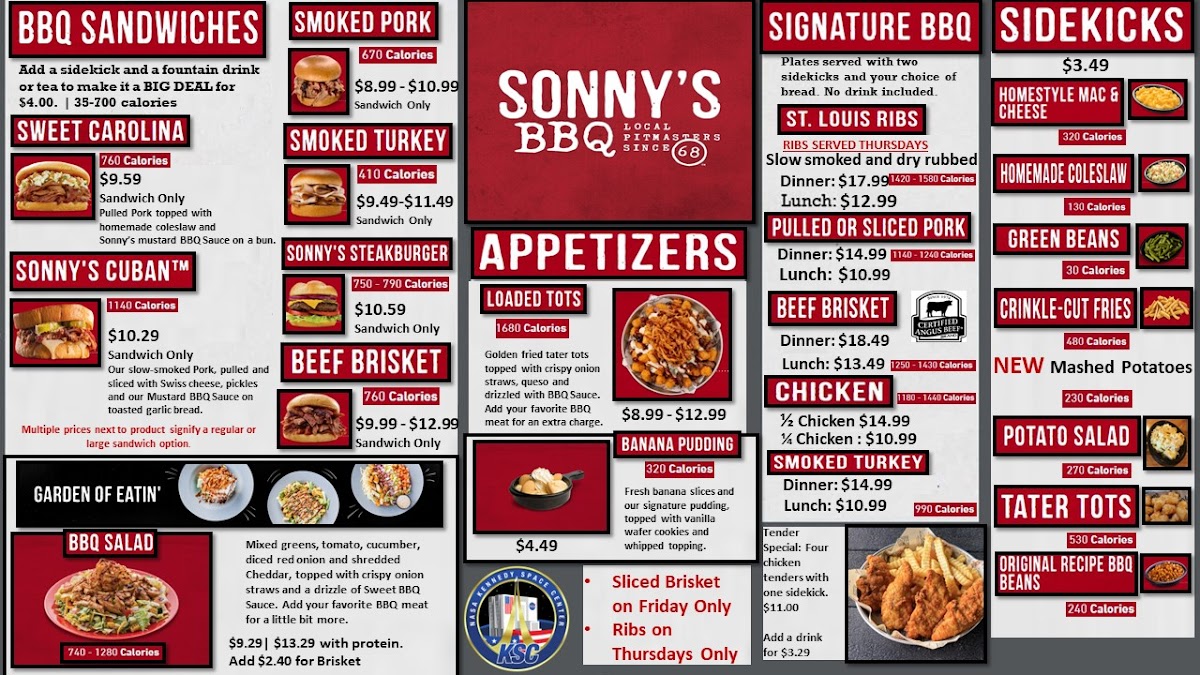 Sonny's BBQ KSC MFF Building Photo Menu 1