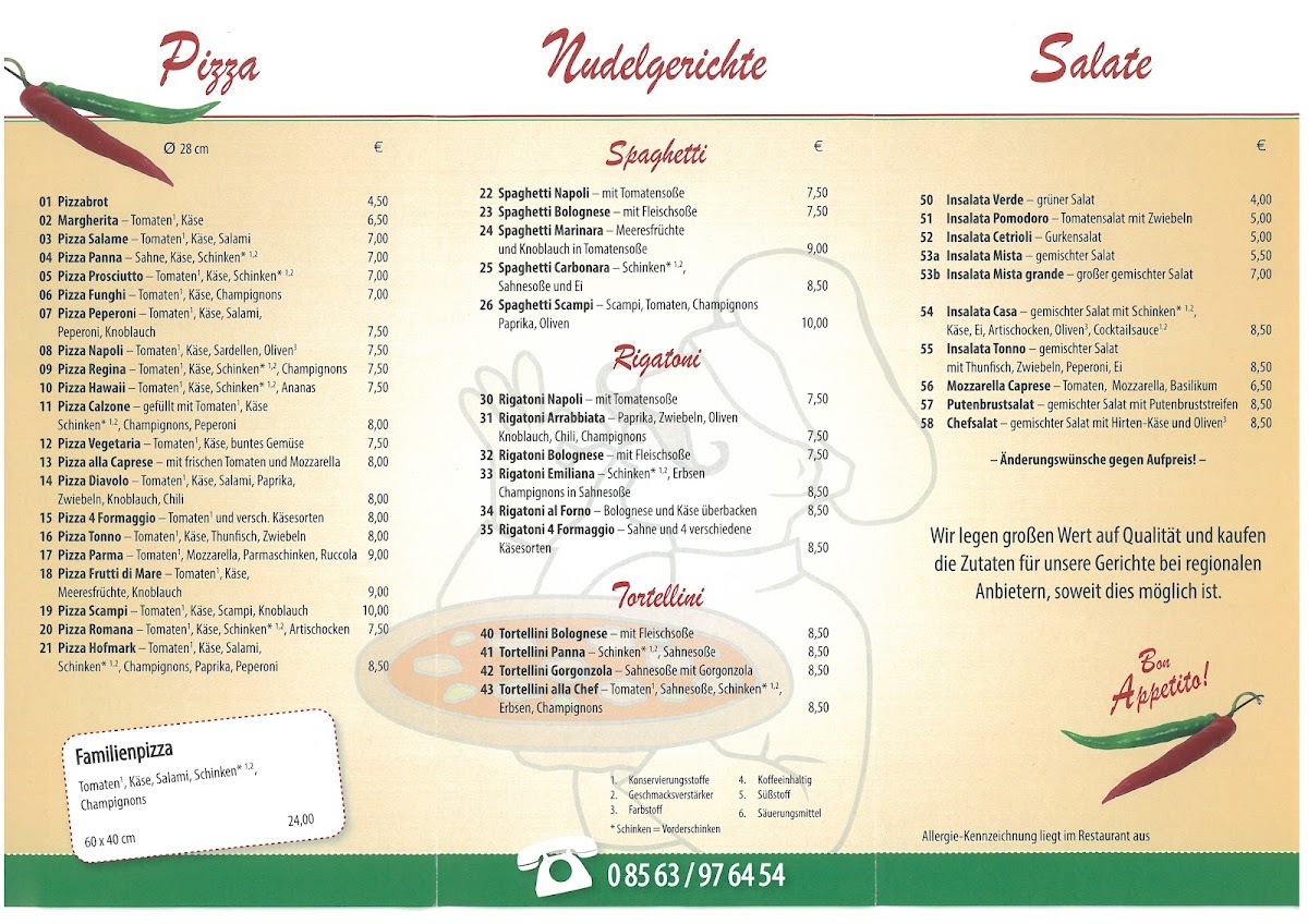 Hofmark Pizza Abholservice Photo Menu 1
