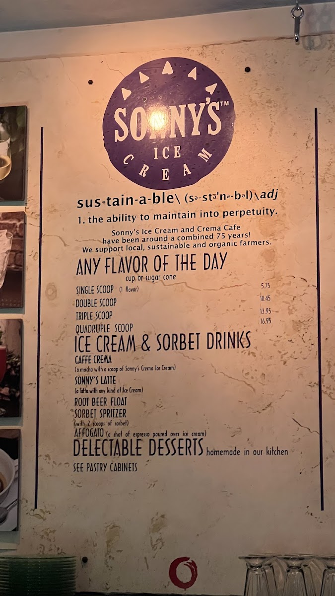 Sonny's Ice Cream Cafe Photo Menu 4