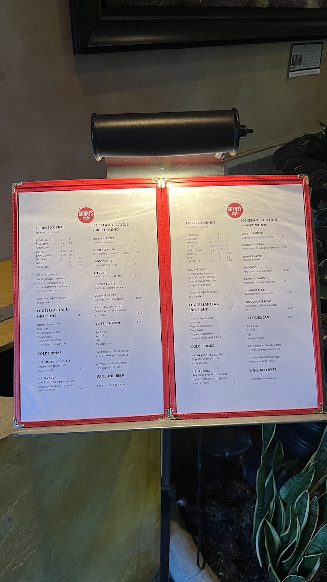 Sonny's Ice Cream Cafe Photo Menu 5