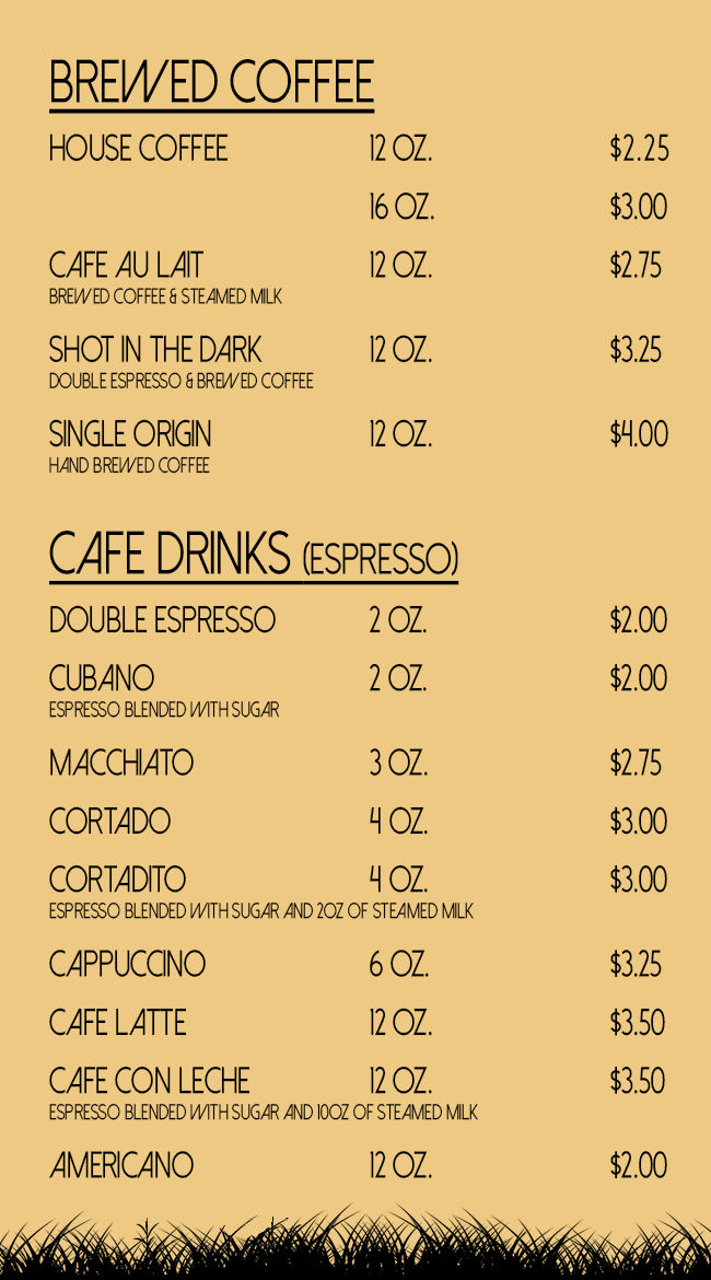 Paper Fox Coffee Photo Menu 3
