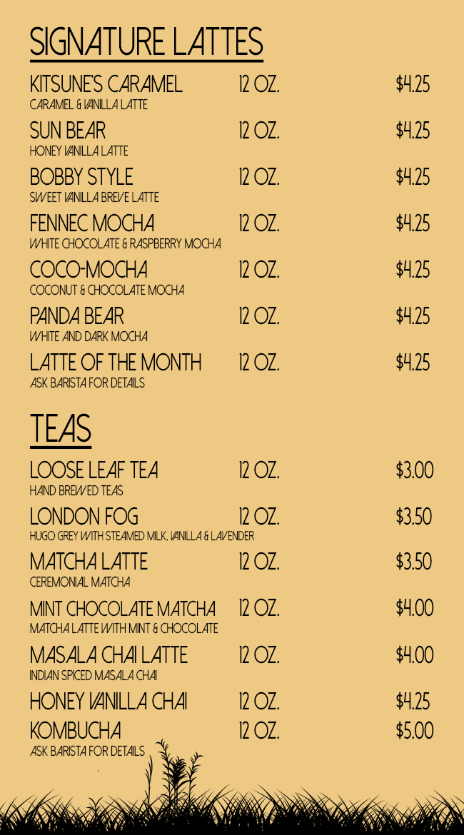 Paper Fox Coffee Photo Menu 4