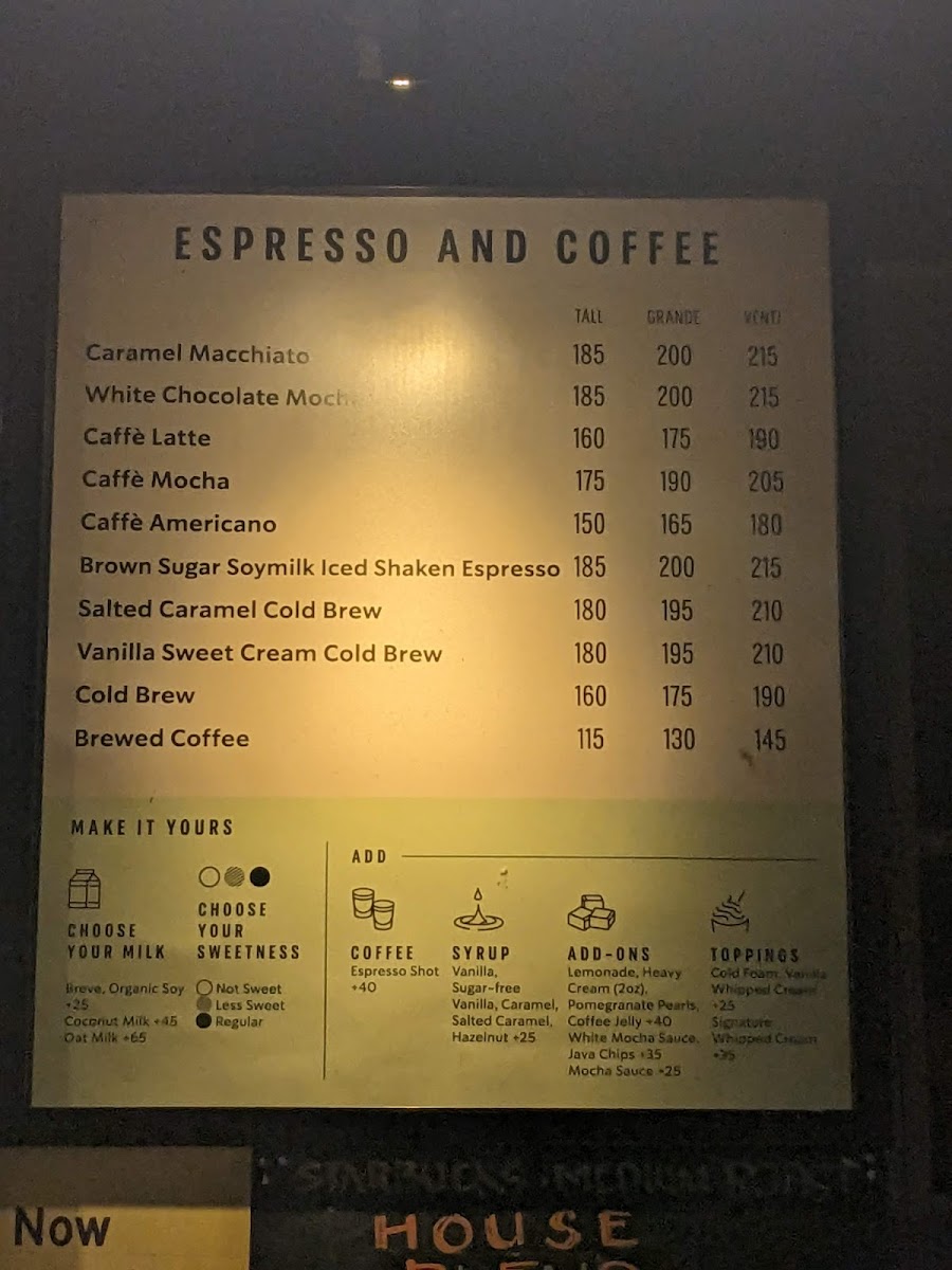 Starbucks Shangri−La Plaza Level 1 Photo Menu 1