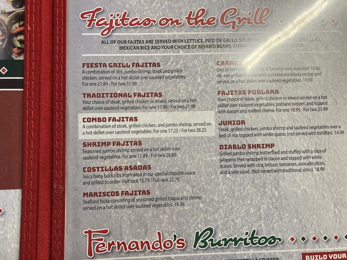 Fernando’s Mexican Grill Photo Menu 1