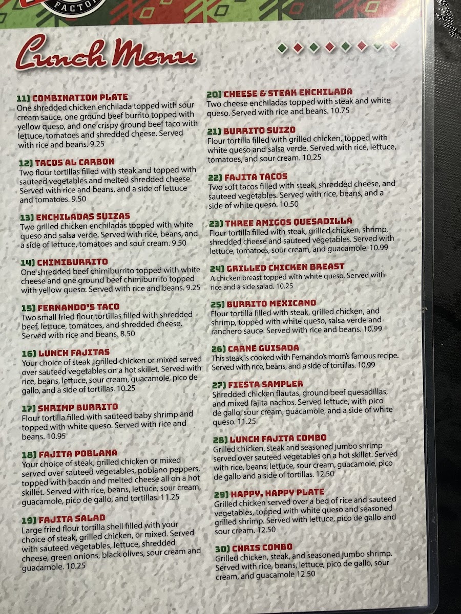 Fernando’s Mexican Grill Photo Menu 6
