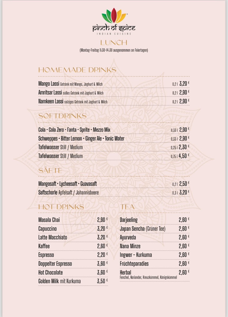 Pinch of Spice Photo Menu 1