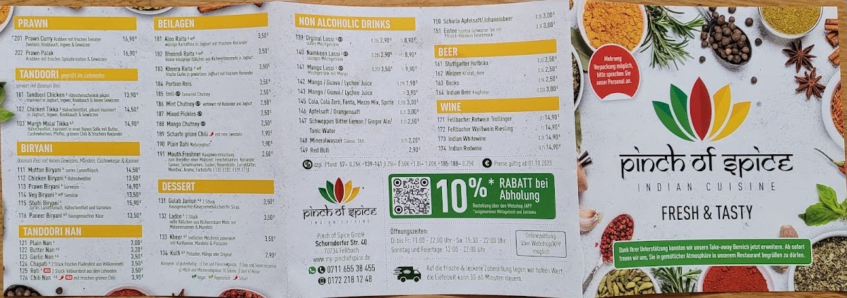 Pinch of Spice Photo Menu 5