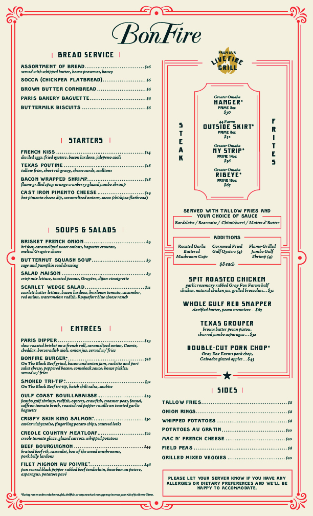 BonFire Photo Menu 2
