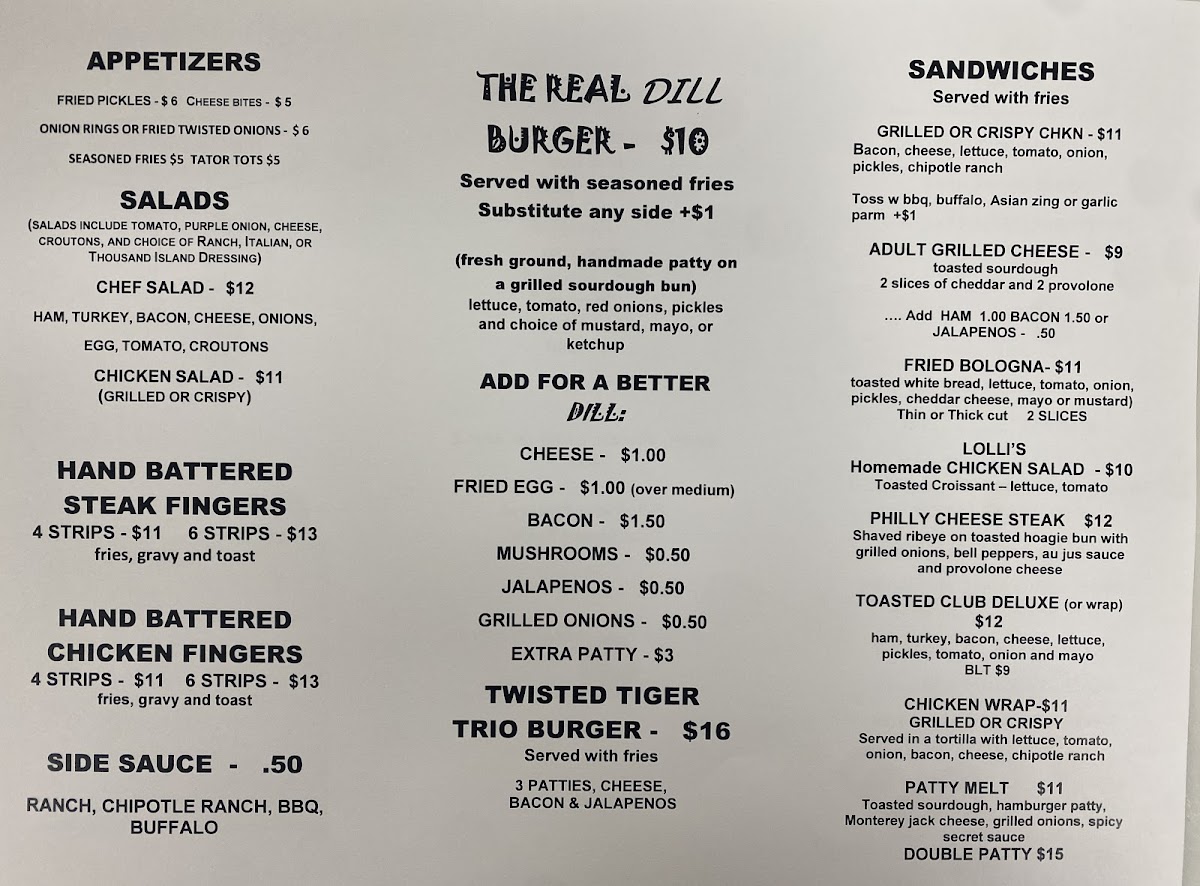 The Twisted Pickle Photo Menu 1