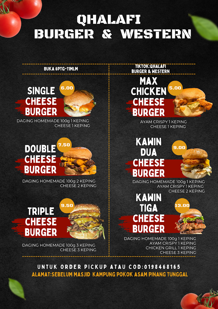 QHALAFI BURGER NO1 PALING MURAH Photo Menu 3