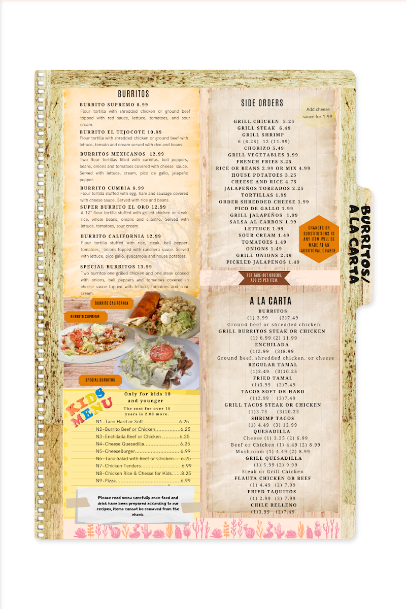 El Tejocote Mexican Restaurant Bar & Grill Photo Menu 3