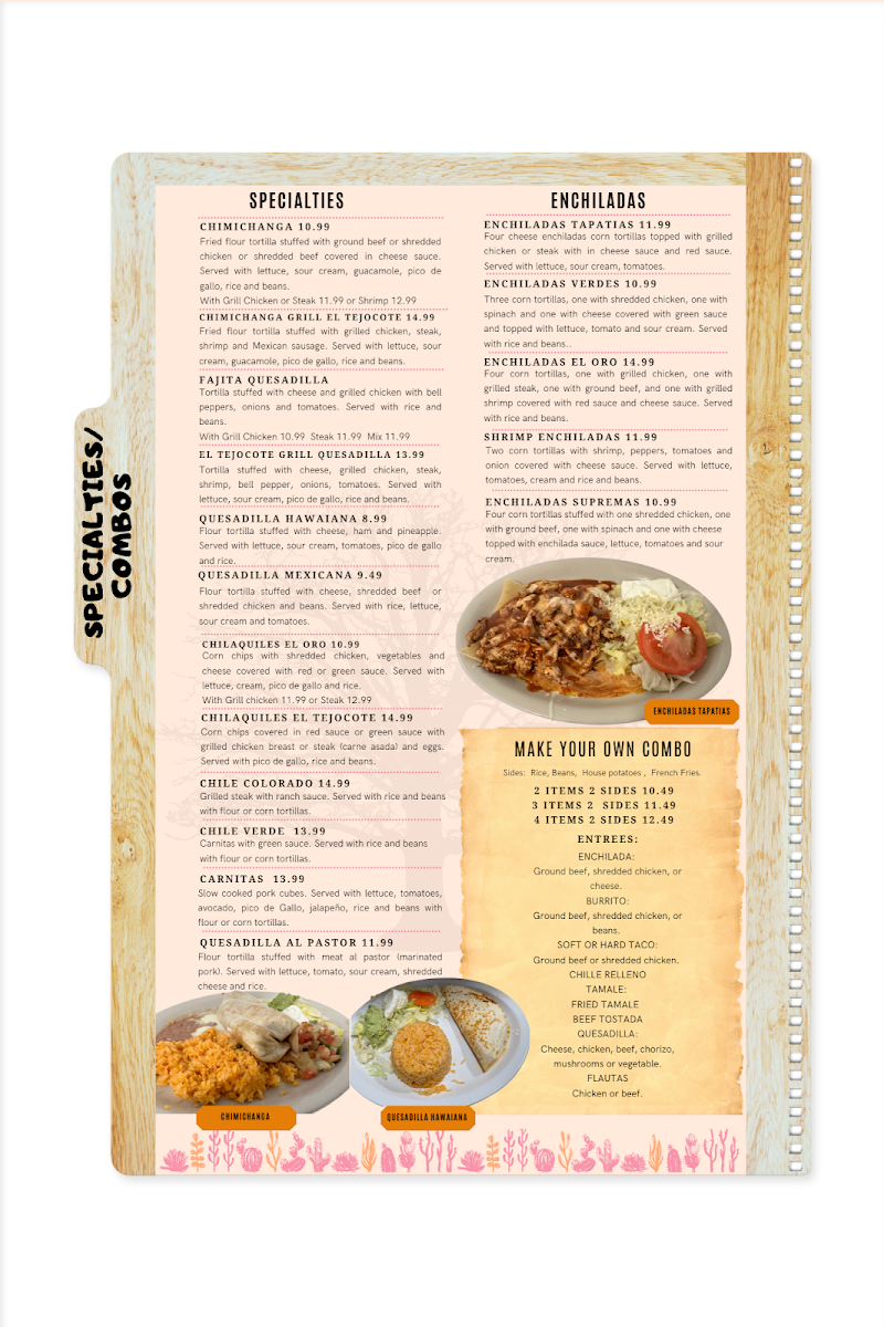 El Tejocote Mexican Restaurant Bar & Grill Photo Menu 5
