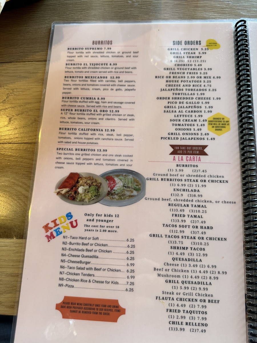 El Tejocote Mexican Restaurant Bar & Grill Photo Menu 9