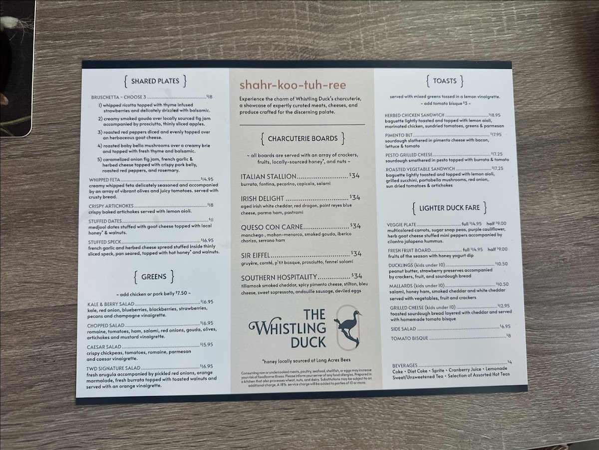 The Whistling Duck Photo Menu 2