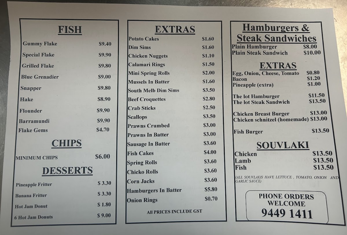 The fish bite sydenham Photo Menu 2