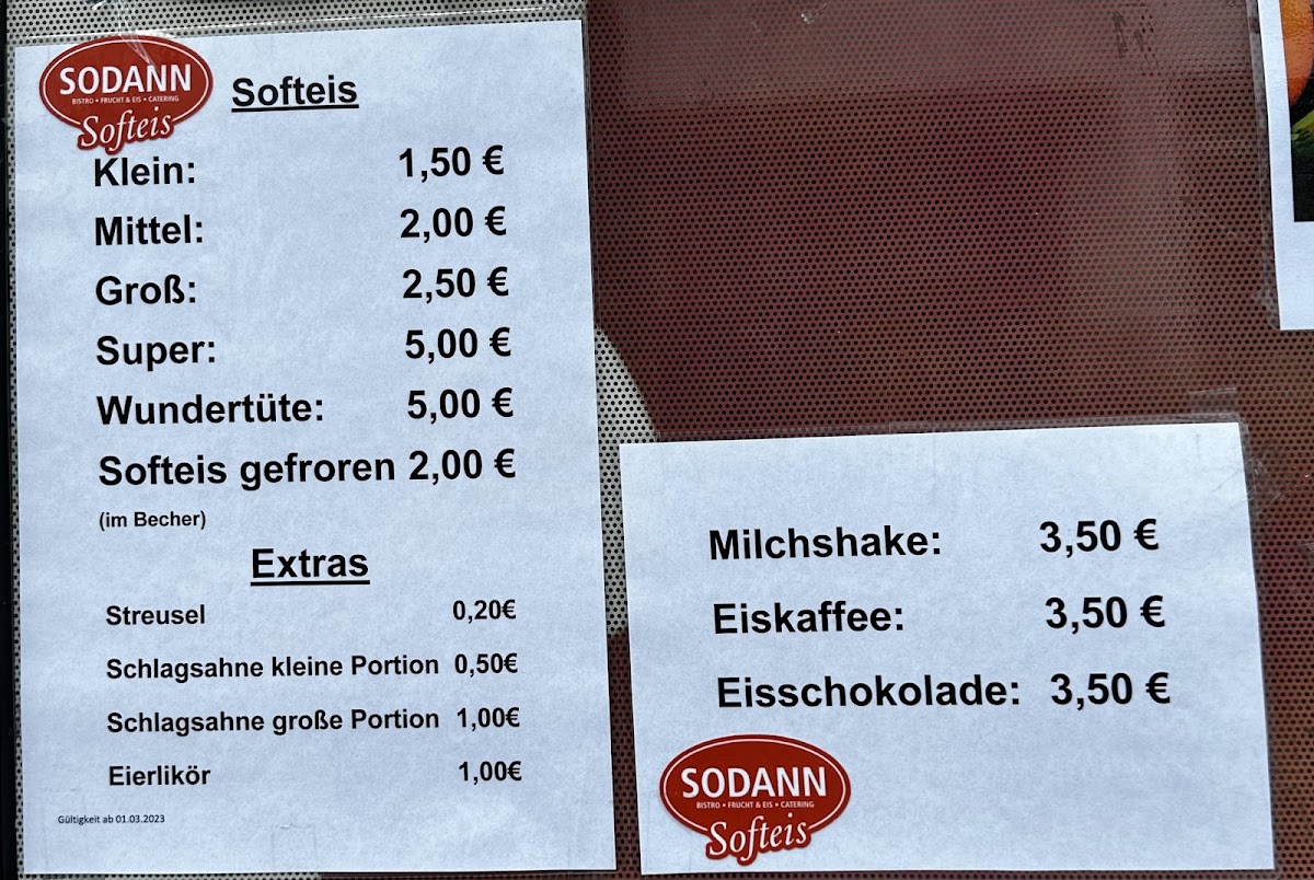 Sodann's Softeis Delitzsch Photo Menu 1