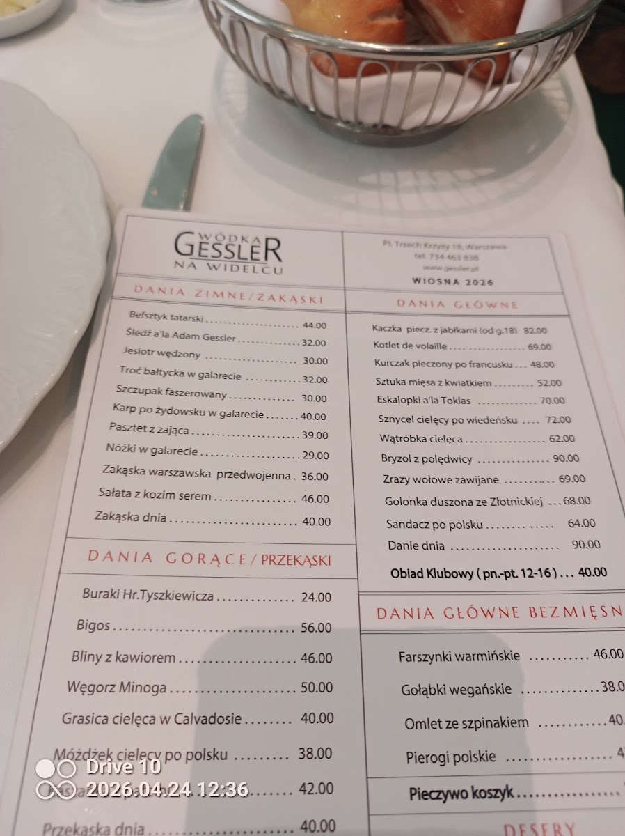 Restauracja Wódka Gessler Na Widelcu Photo Menu 2