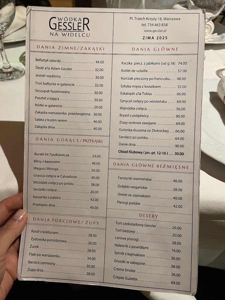 Restauracja Wódka Gessler Na Widelcu Photo Menu 5