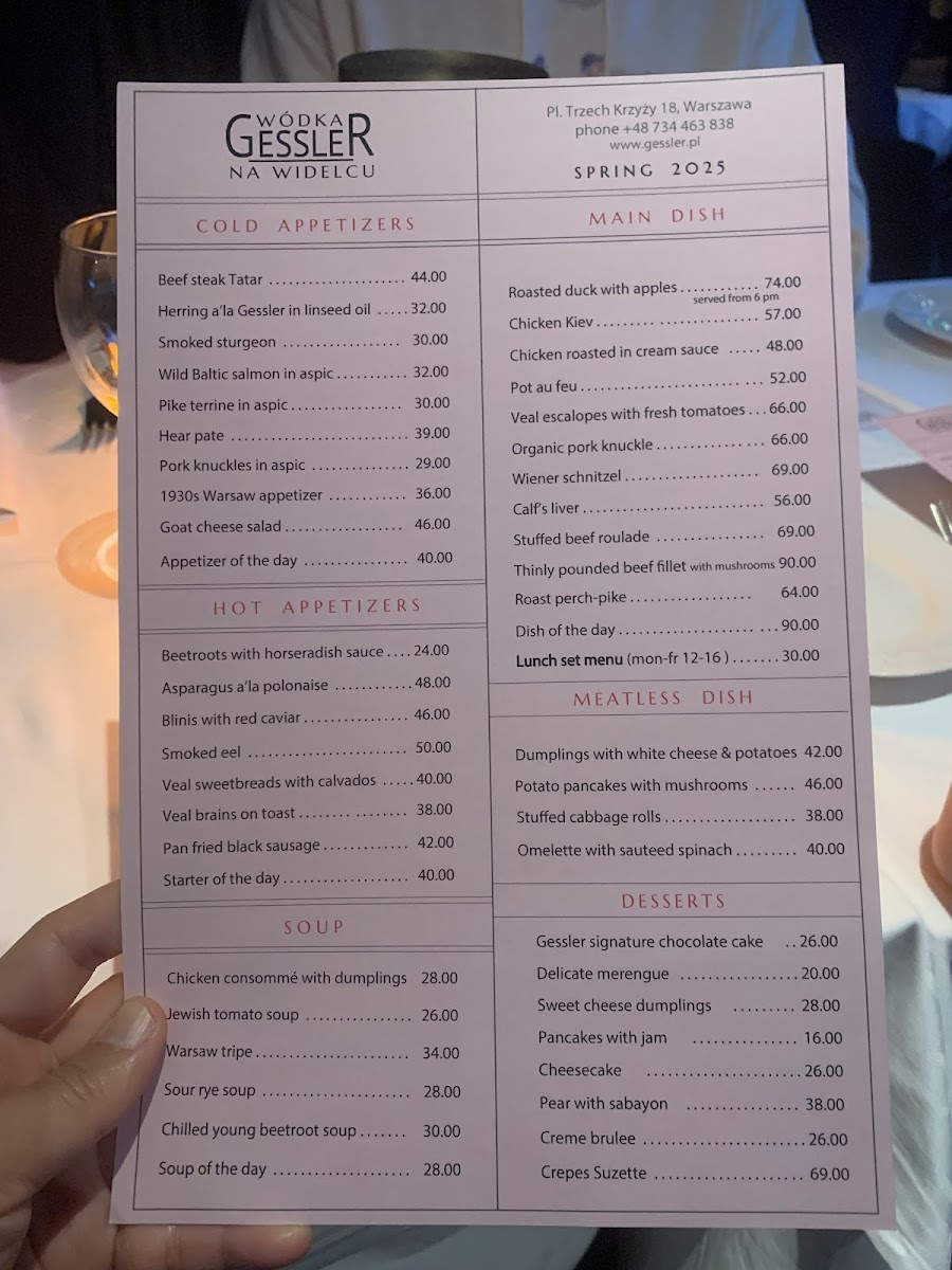 Restauracja Wódka Gessler Na Widelcu Photo Menu 9