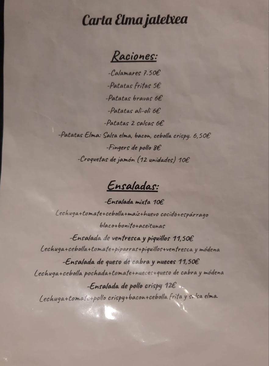 Elma Taberna Jatetxea Photo Menu 3