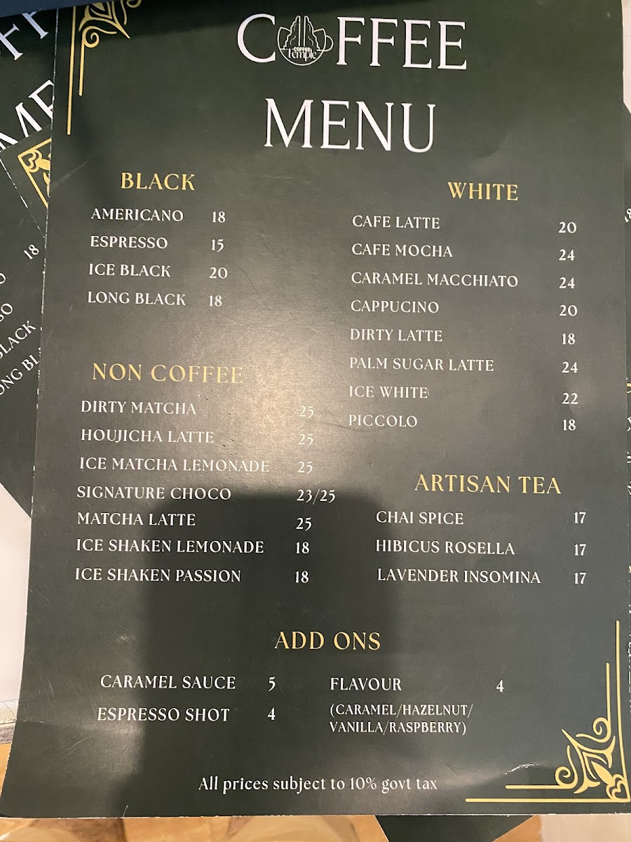 Coffee Temple Photo Menu 1