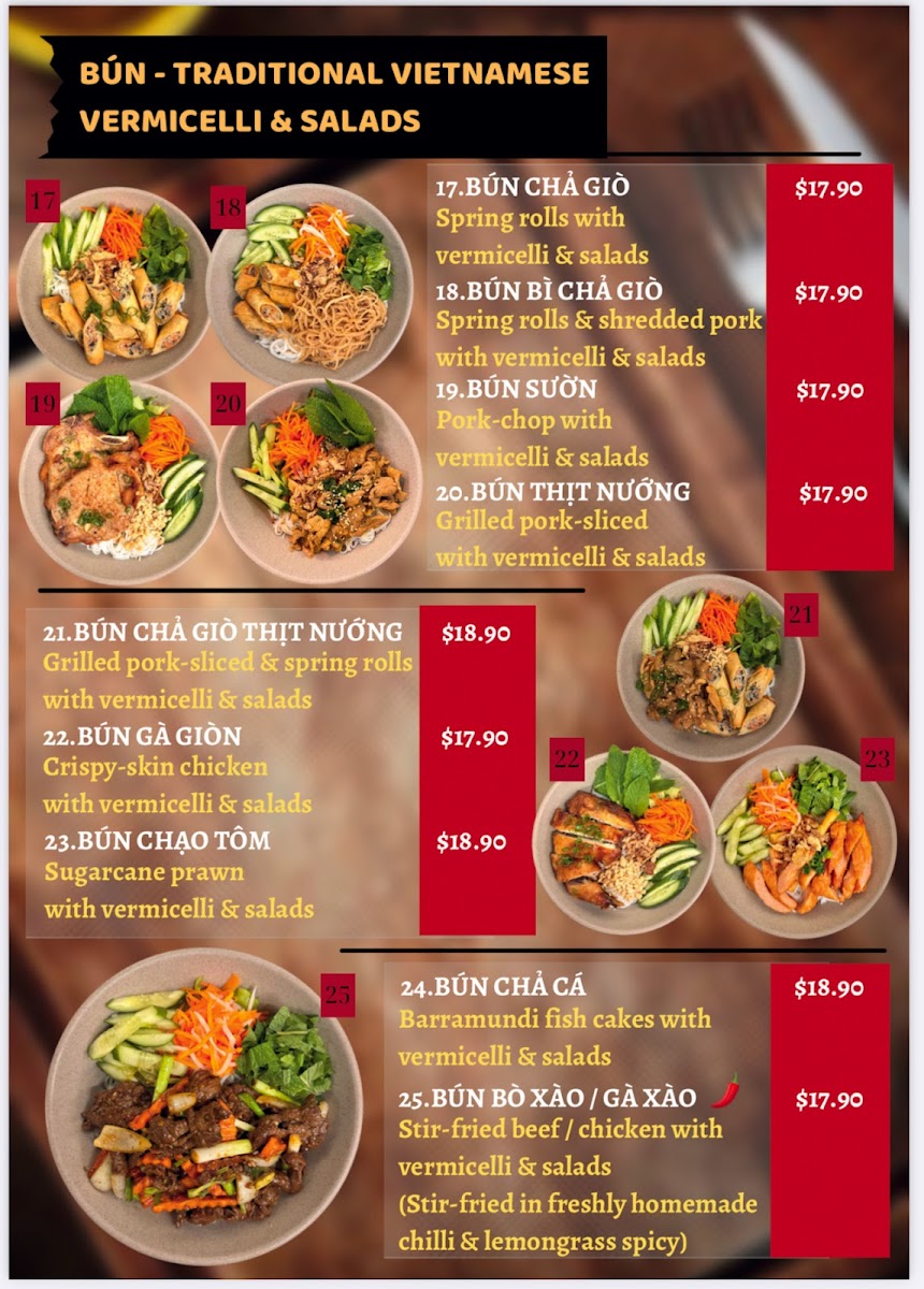 Huong Giang Marrickville Photo Menu 2