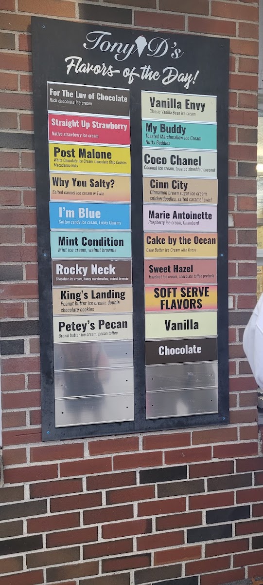 Tony D's Craft Creamery Photo Menu 6