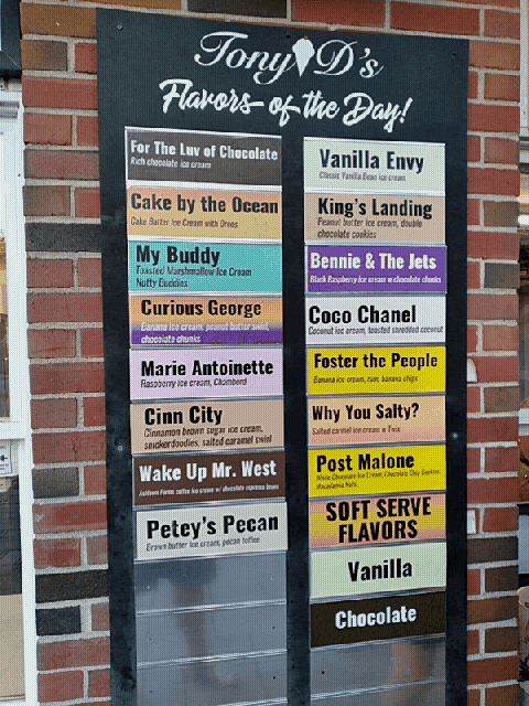 Tony D's Craft Creamery Photo Menu 8