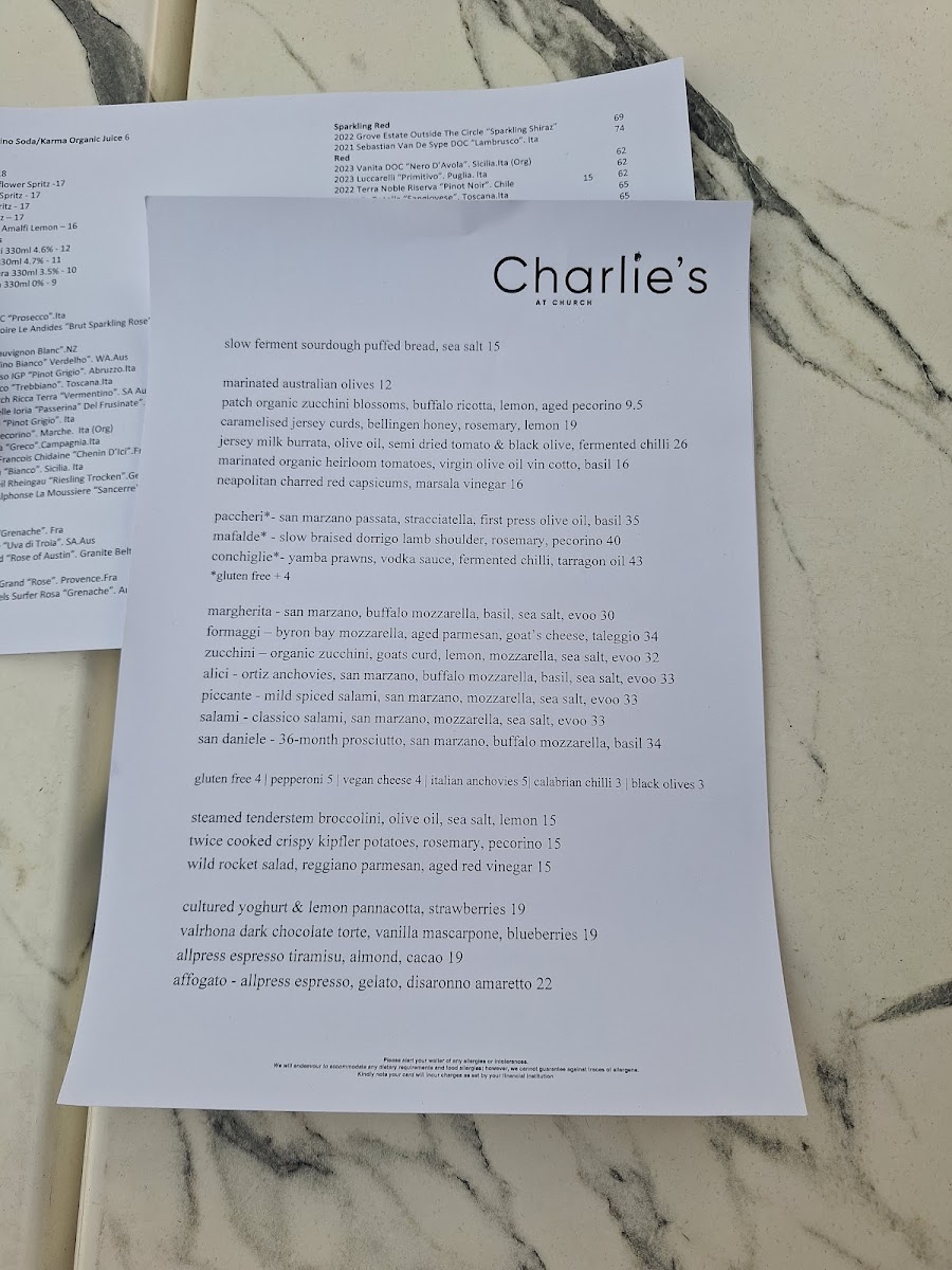 Charlie’s at church Photo Menu 1
