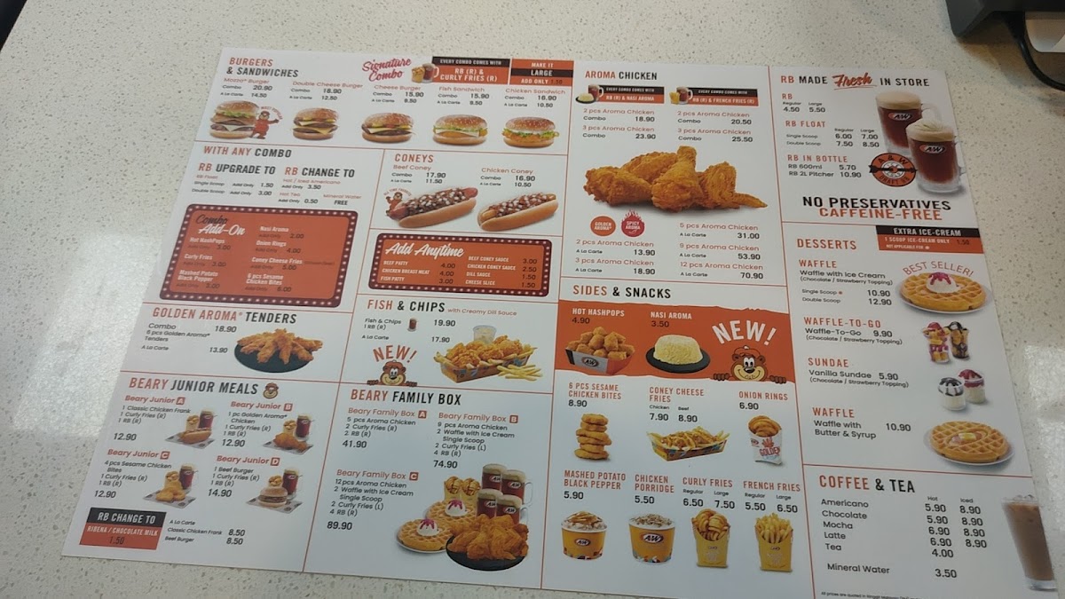 A&W Batu Kawan DT Photo Menu 2