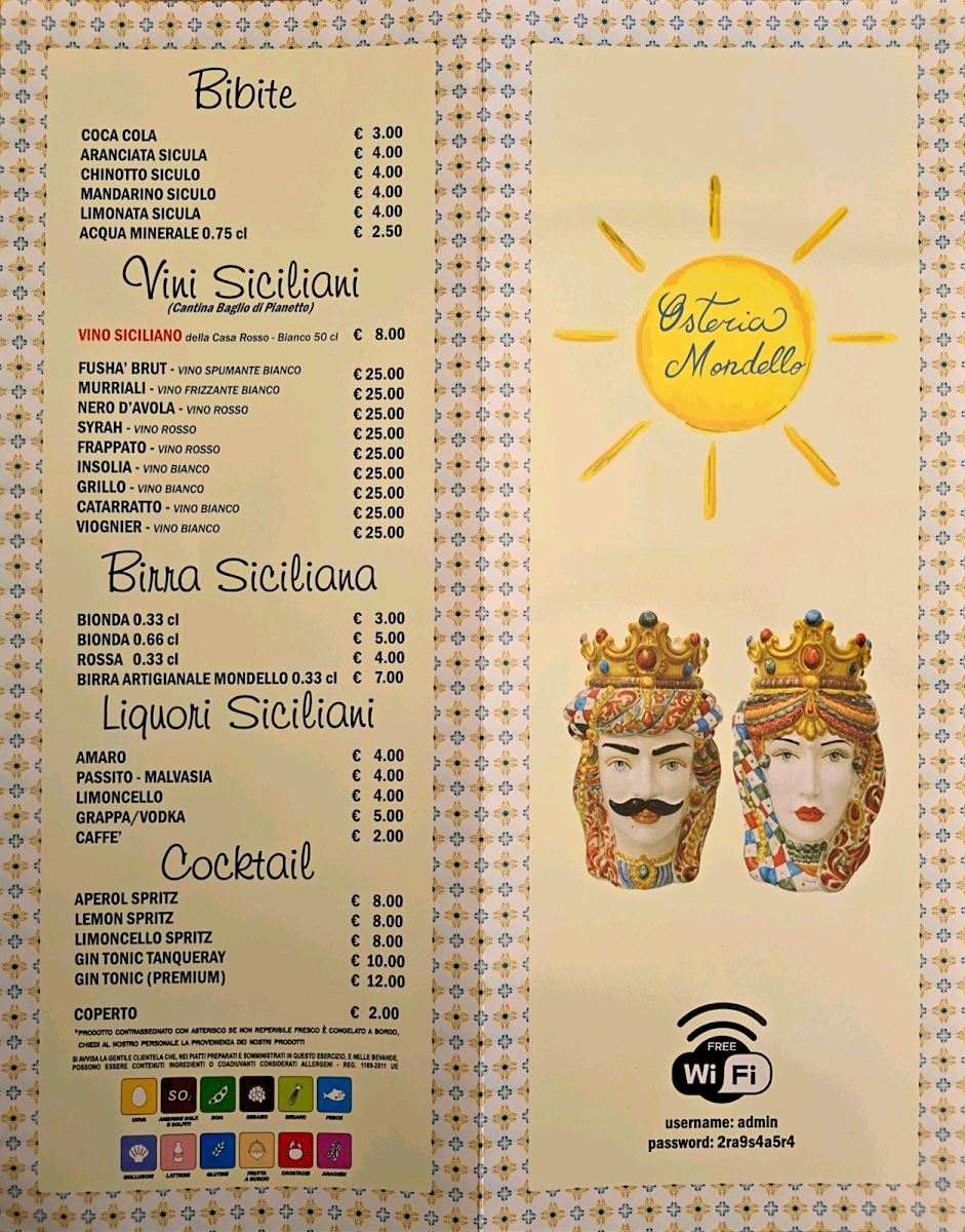 Osteria Mondello Photo Menu 2