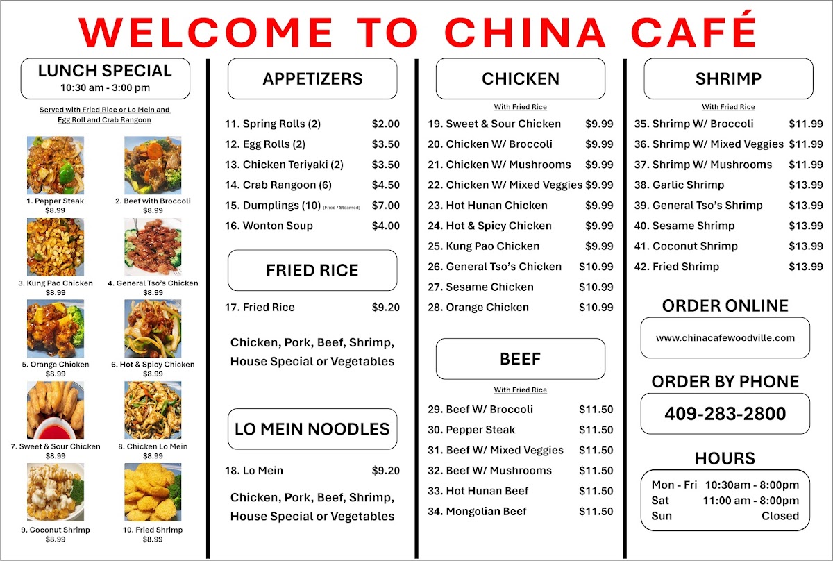 Skyler's China Cafe Photo Menu 1