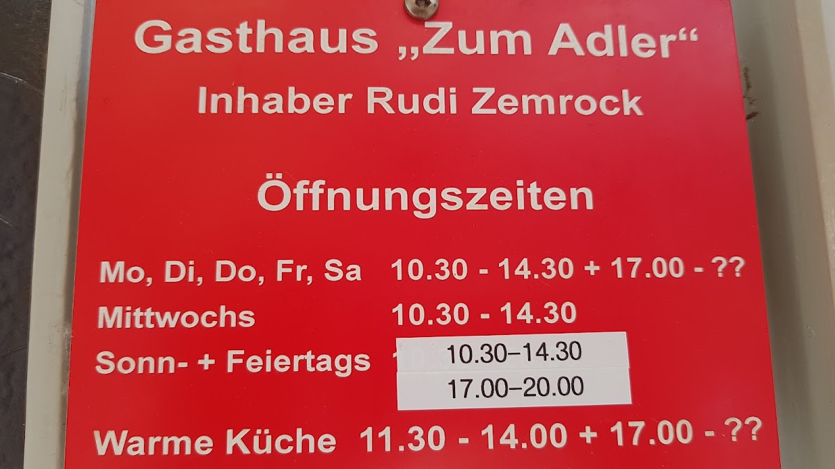 Zum Adler Photo Menu 10