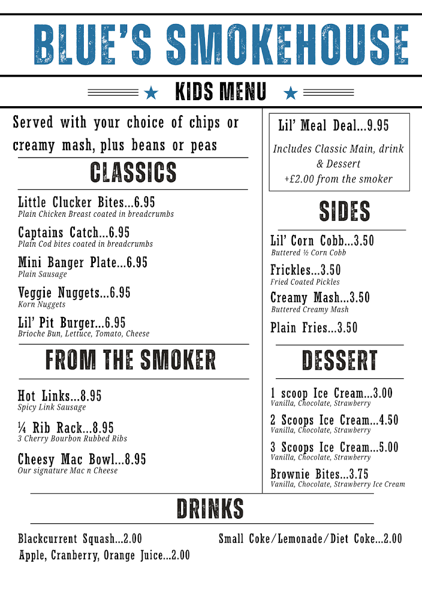 Blue's Smokehouse Bracknell Photo Menu 5