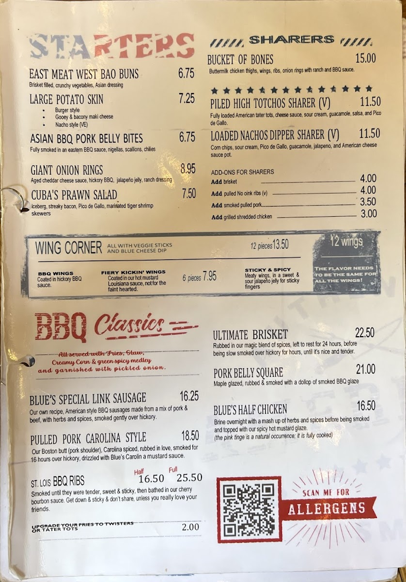 Blue's Smokehouse Bracknell Photo Menu 7