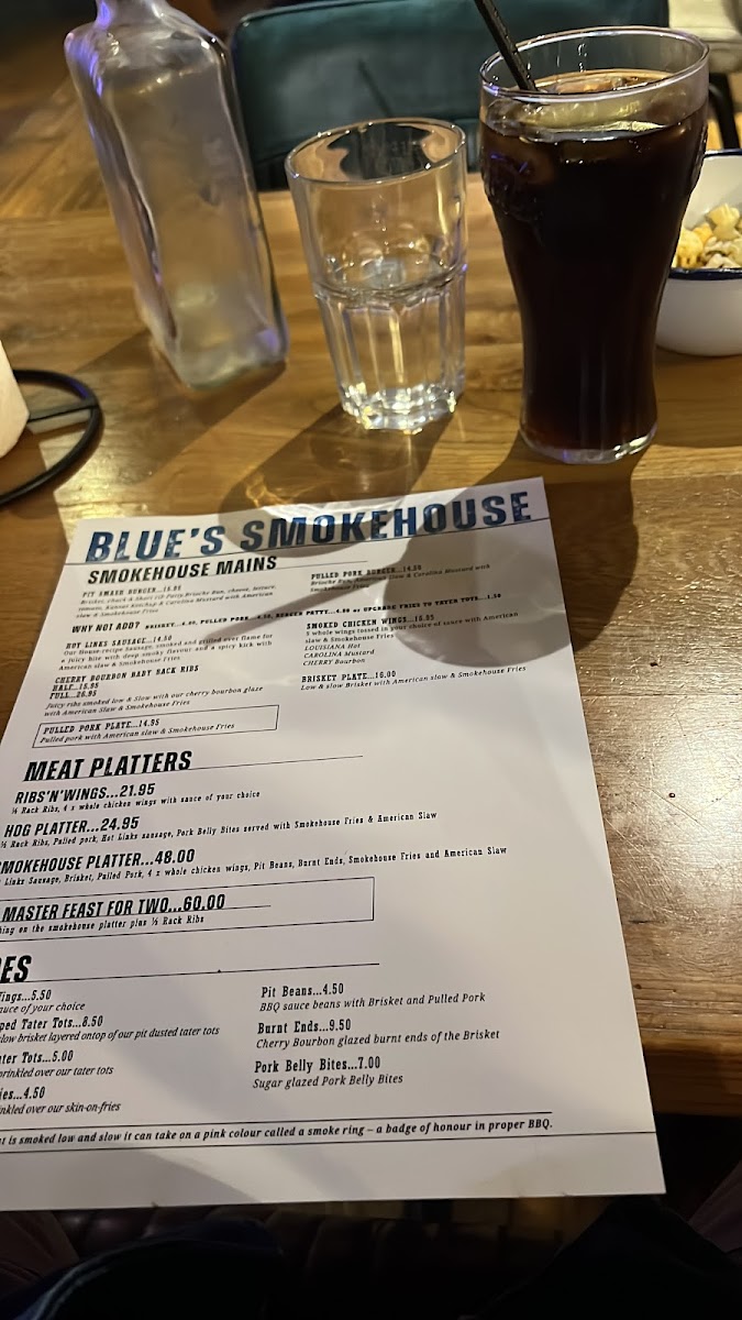 Blue's Smokehouse Bracknell Photo Menu 8