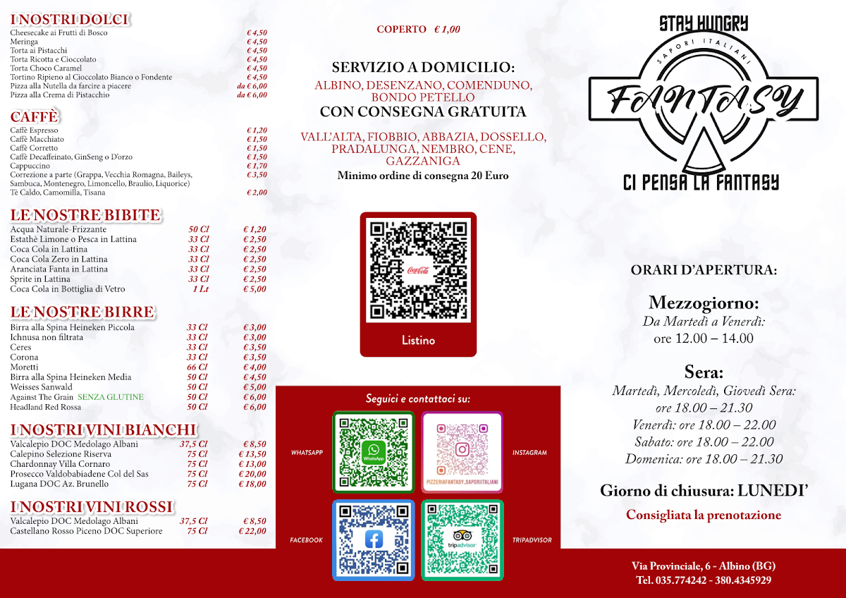 Pizzeria Fantasy Sapori Italiani Photo Menu 1