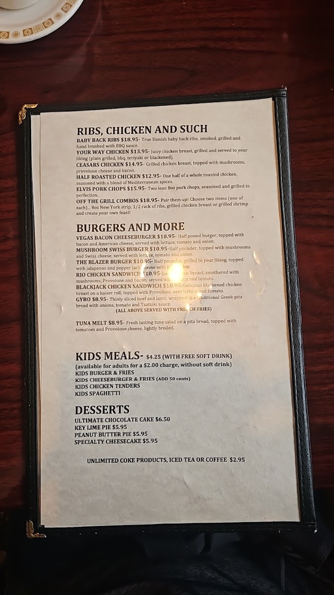 Vegas Steakhouse & Lounge Photo Menu 2