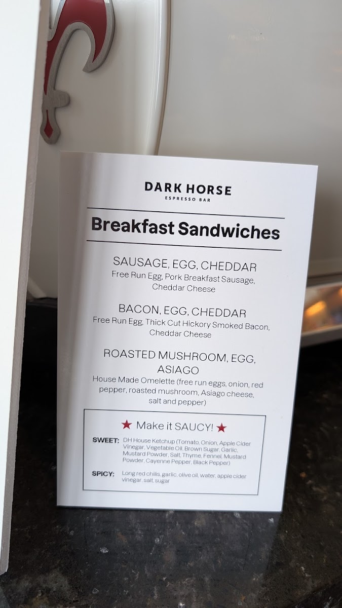 Dark Horse Espresso Bar Photo Menu 1